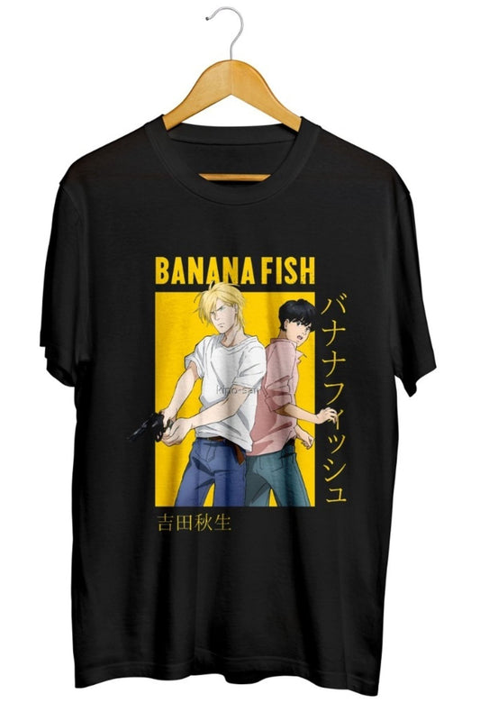 Banana Fish Ash Lynx Eiji Okumura Card Anime Baskılı Unisex Tişört