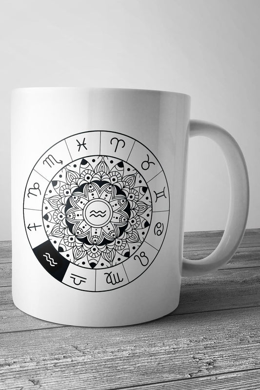 Aquarius - Kova Burcu Baskılı Kupa Bardak