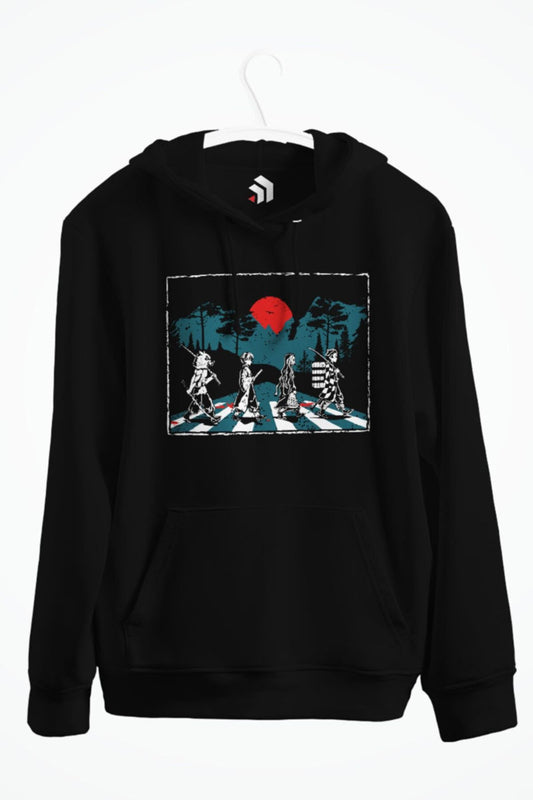 Demon Slayer Team Anime Baskılı Kapşonlu Sweatshirt