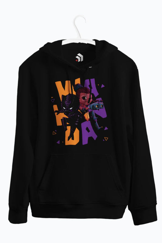 Black Panther - Tchalla And Shuri Anime Baskılı Kapşonlu Sweatshirt