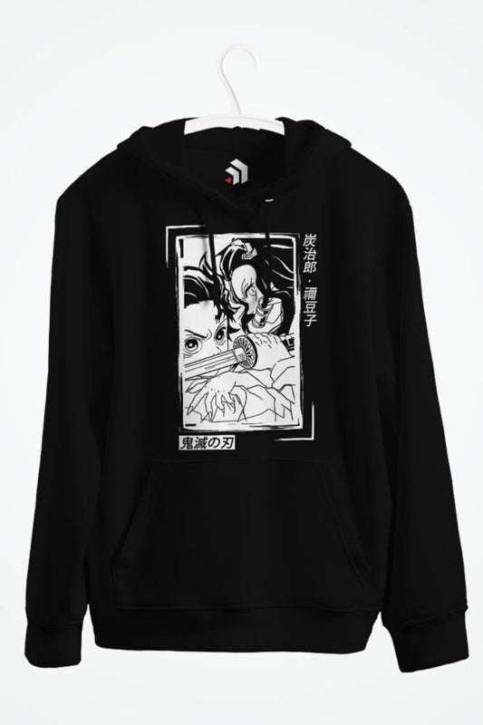 Tanjiro And Nezuko Kamado Demon Slayer Kimetsu No Yaiba Anime Baskılı Kapşonlu Sweatshirt