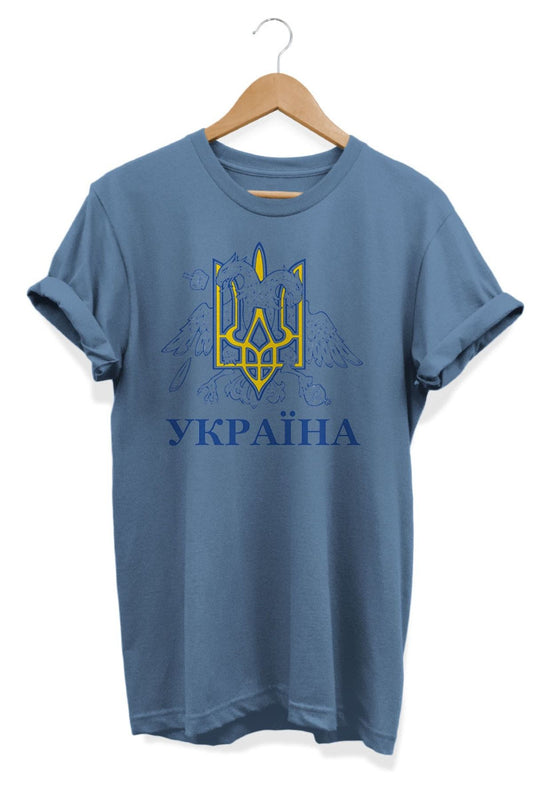 Ukrayna Arması Baskılı Oversize Tişört