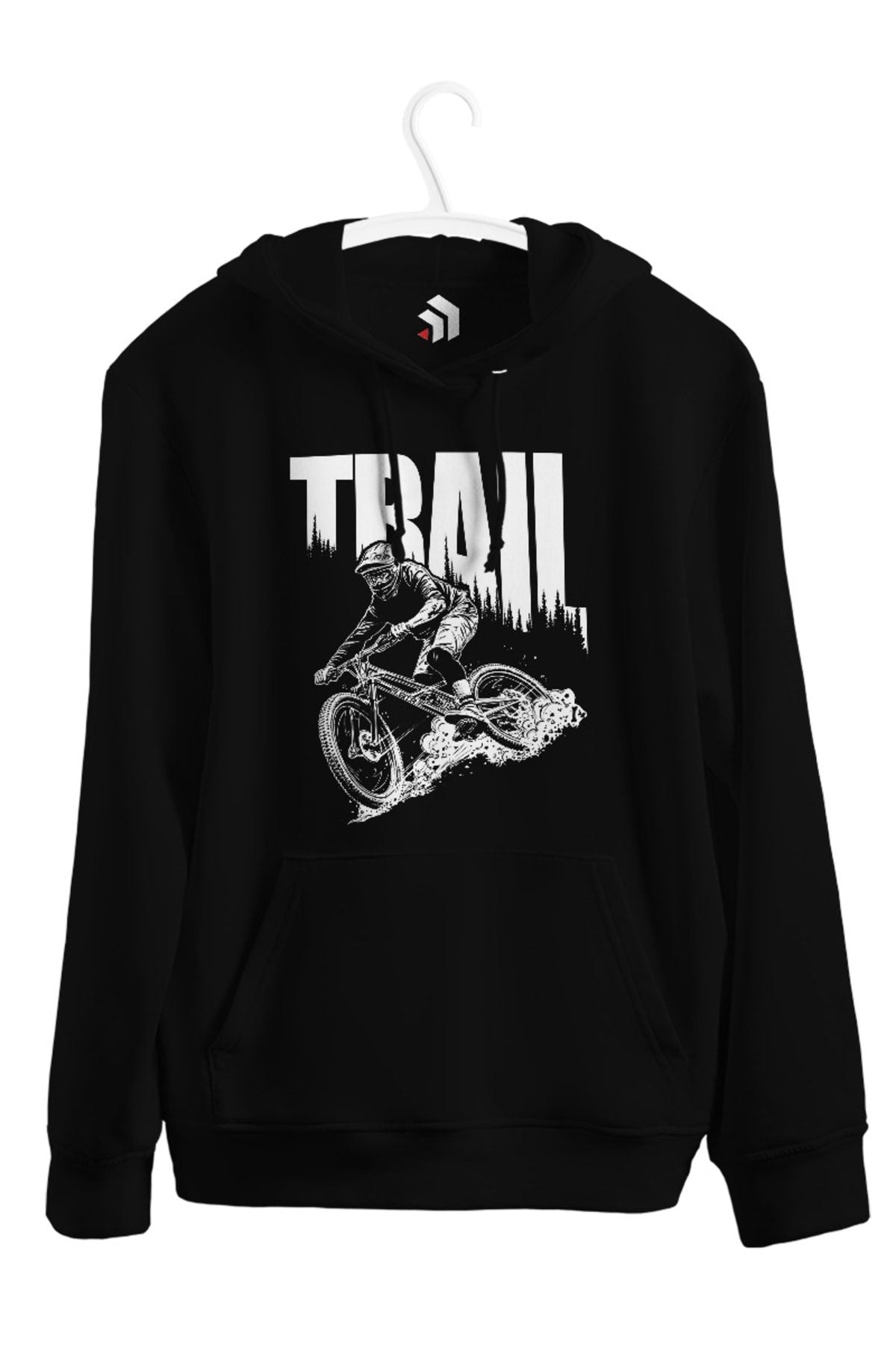 Mountain Bike Trail Riding Baskılı Unisex Kapşonlu