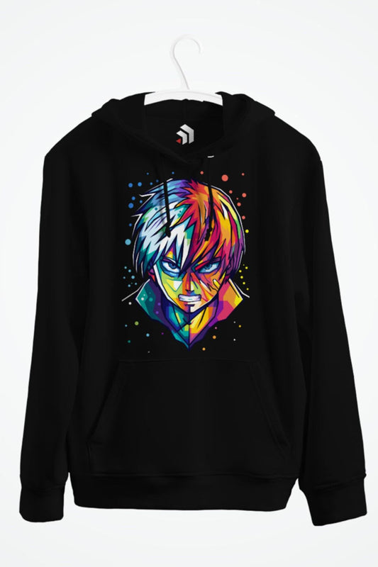 Todoroki Shoto Anime Baskılı Kapşonlu Sweatshirt