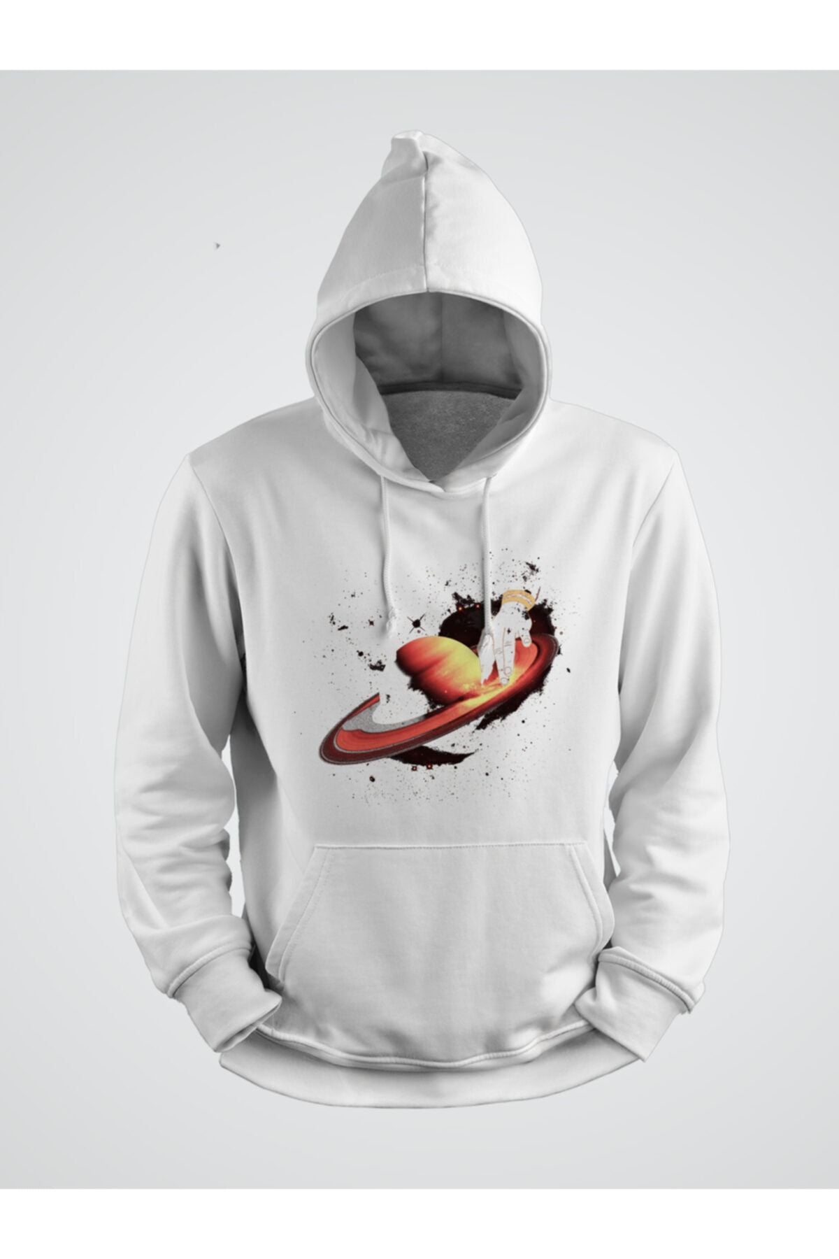 Dj Satürn Baskılı Kapşonlu Sweat