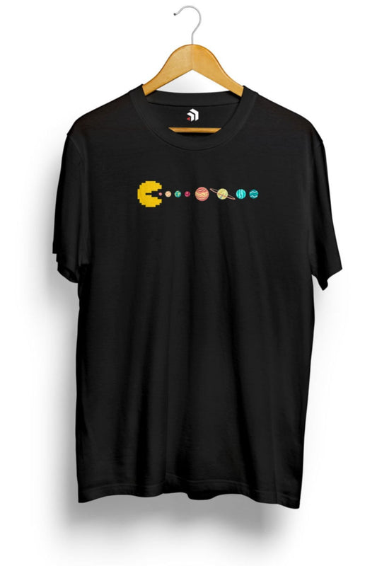Solar System Game Over Baskılı Tişört