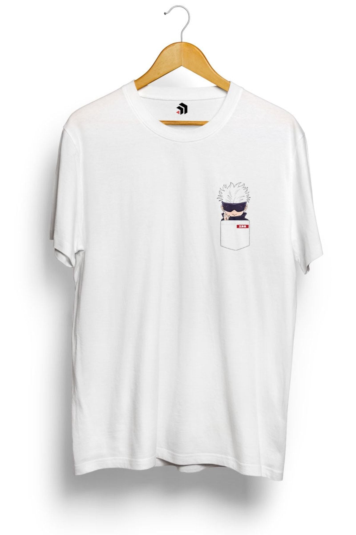 Anime Satoru Gojo Blindfolded Chibi Pocket - Jujutsu Kaisen Anime Baskılı Tişört