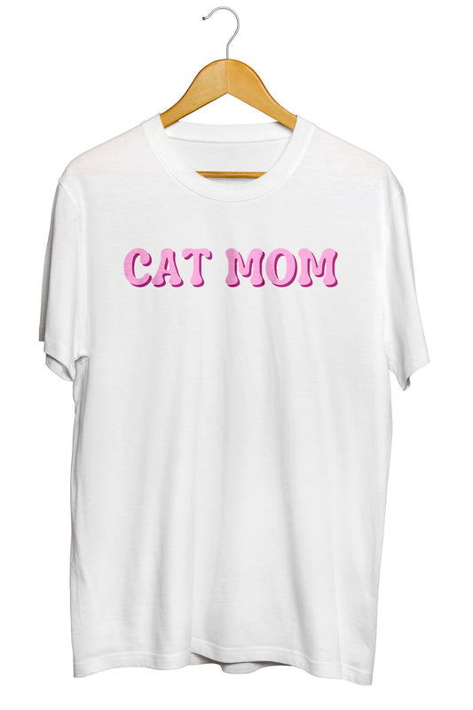 Cat Mom Baskılı Kaliteli Tişört