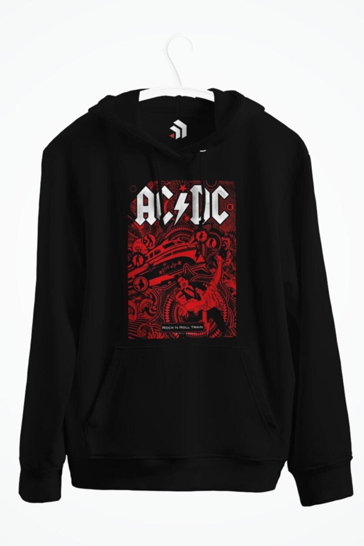 Ac Dc Rock N Roll Train Albüm Baskılı Kapşonlu Sweatshirt