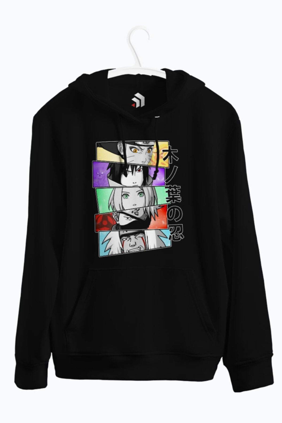 Konoha's Shinobi; Team 7 Anime Baskılı Kapşonlu Sweatshirt