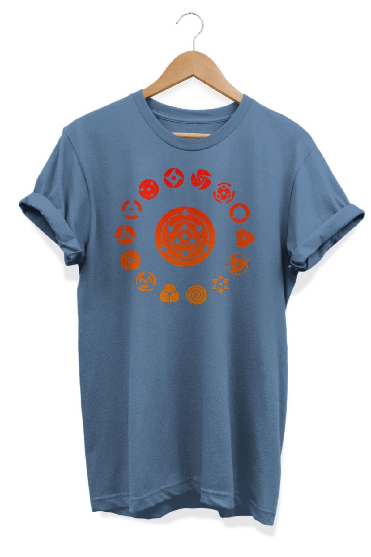 Sharingan Naruto Anime Baskılı Oversize Tişört