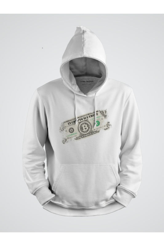 Bitcoin Kripto Para Esprili Baskılı Kapüşonlu Sweat