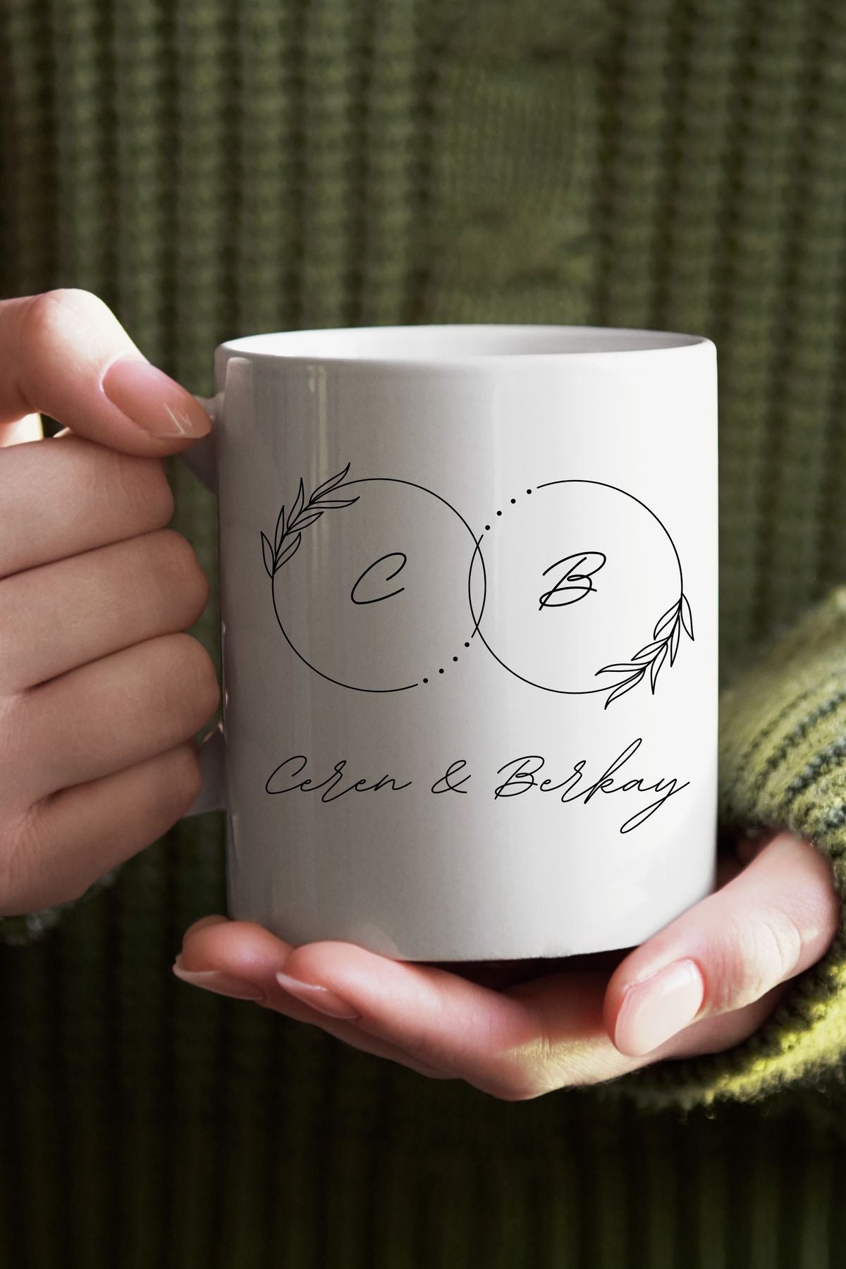 İsme Özel Sevgililer Günü Özel Baskılı Hediyelik Kupa Kahve Bardağı