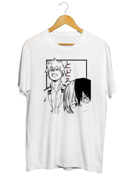 Todoroki And Katsuki Bakugou Baskılı Unisex Tişört