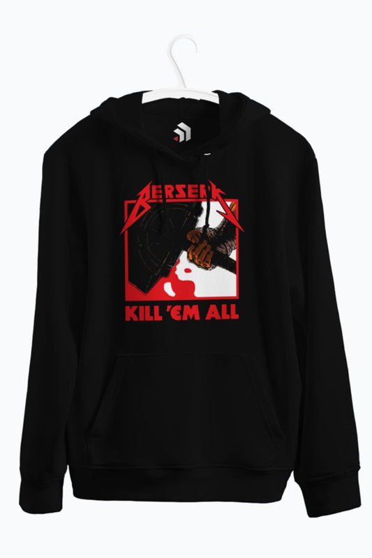 Berserk Metal Anime Baskılı Kapşonlu Sweatshirt