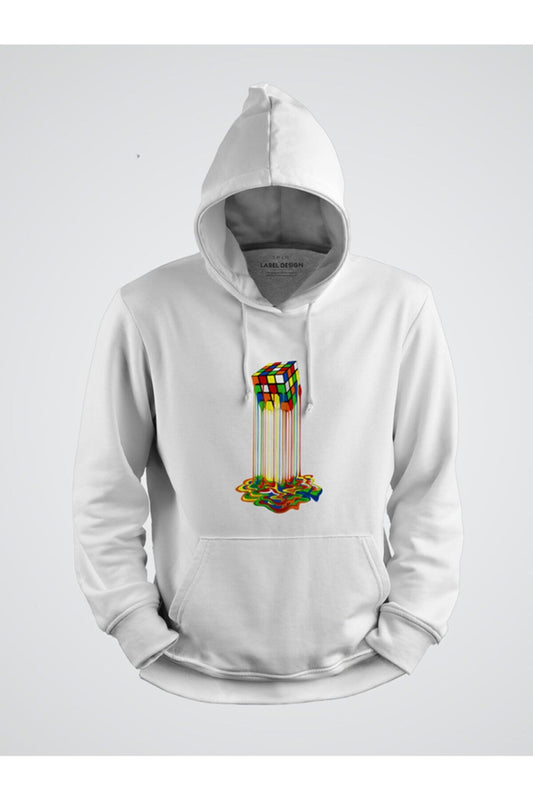 Eriyen Küp Baskılı Kapşonlu Sweat