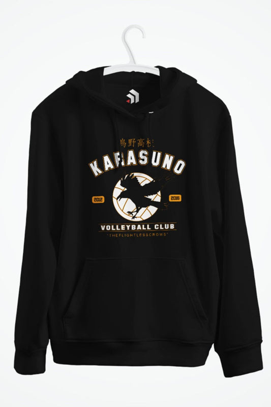 Anime Haikyuu Karasuno Baskılı Kapşonlu Sweatshirt