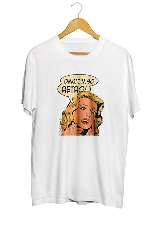 Retro Baskılı Unisex Tişört