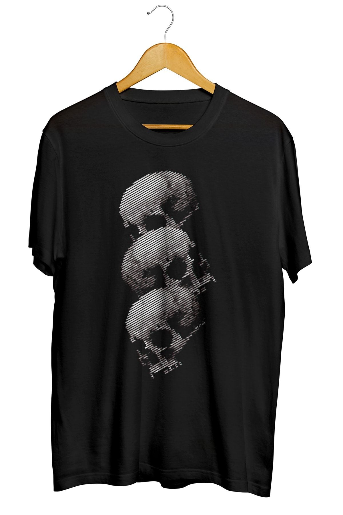 Glitch Skulls Baskılı Unisex Tişört