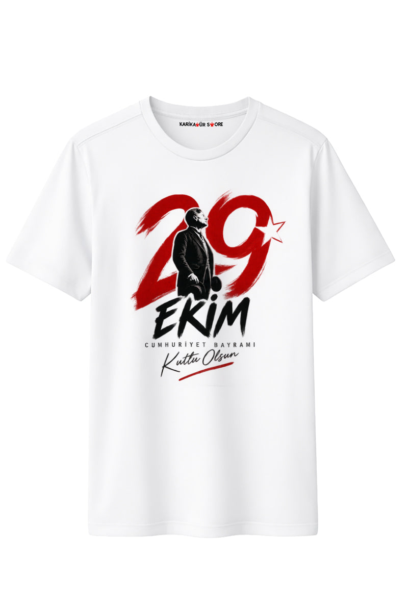 29 Ekim Baskılı Kaliteli Unisex Tişört