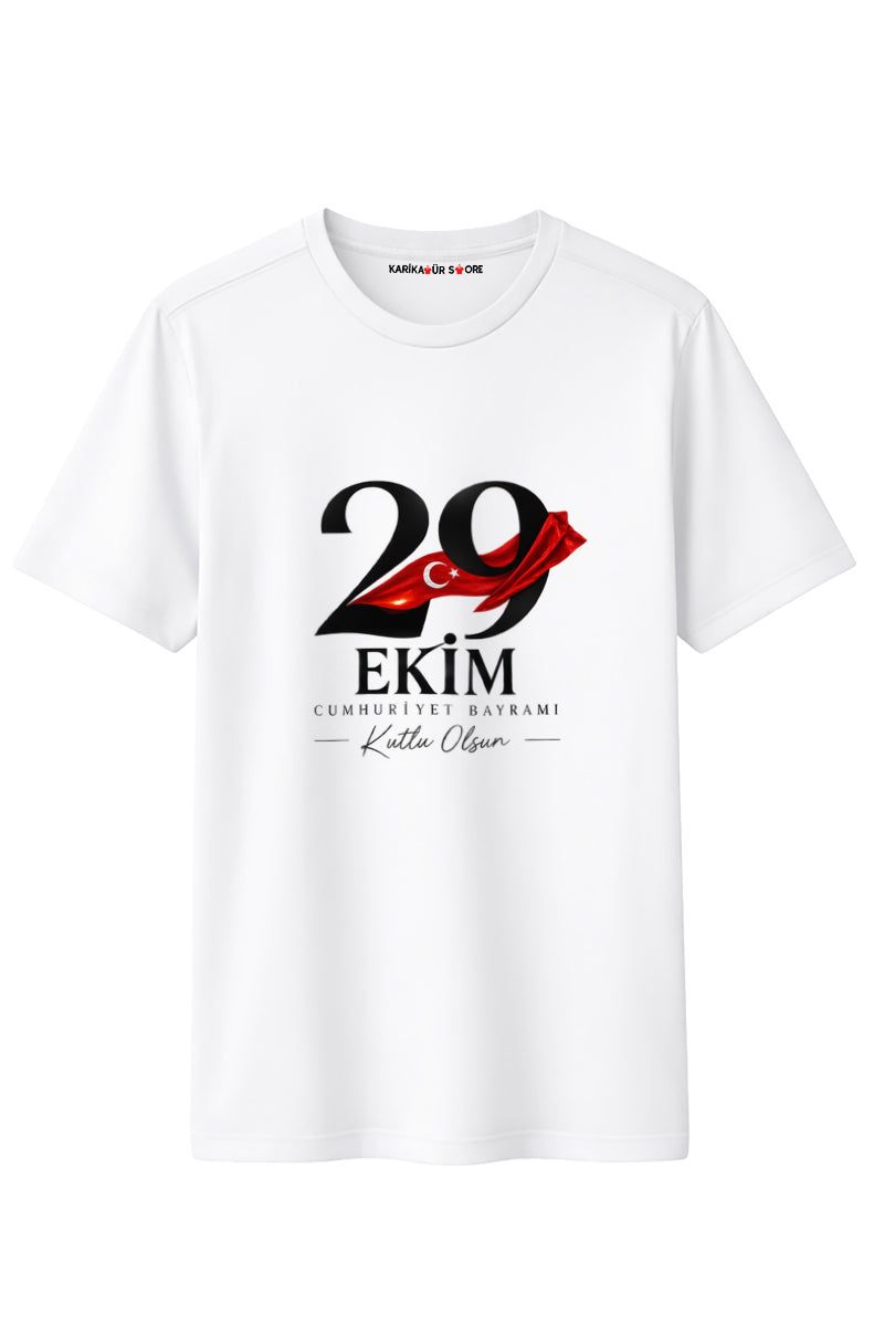 29 Ekim Yazısı Baskılı Kaliteli Unisex Tişört