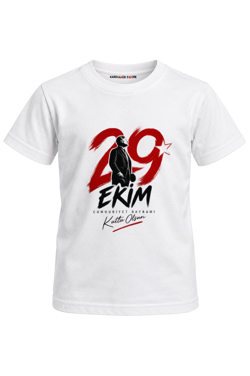 29 Ekim Baskılı Unisex Çocuk Tişört