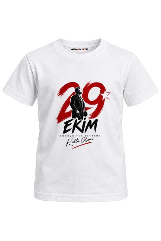 29 Ekim Baskılı Unisex Çocuk Tişört