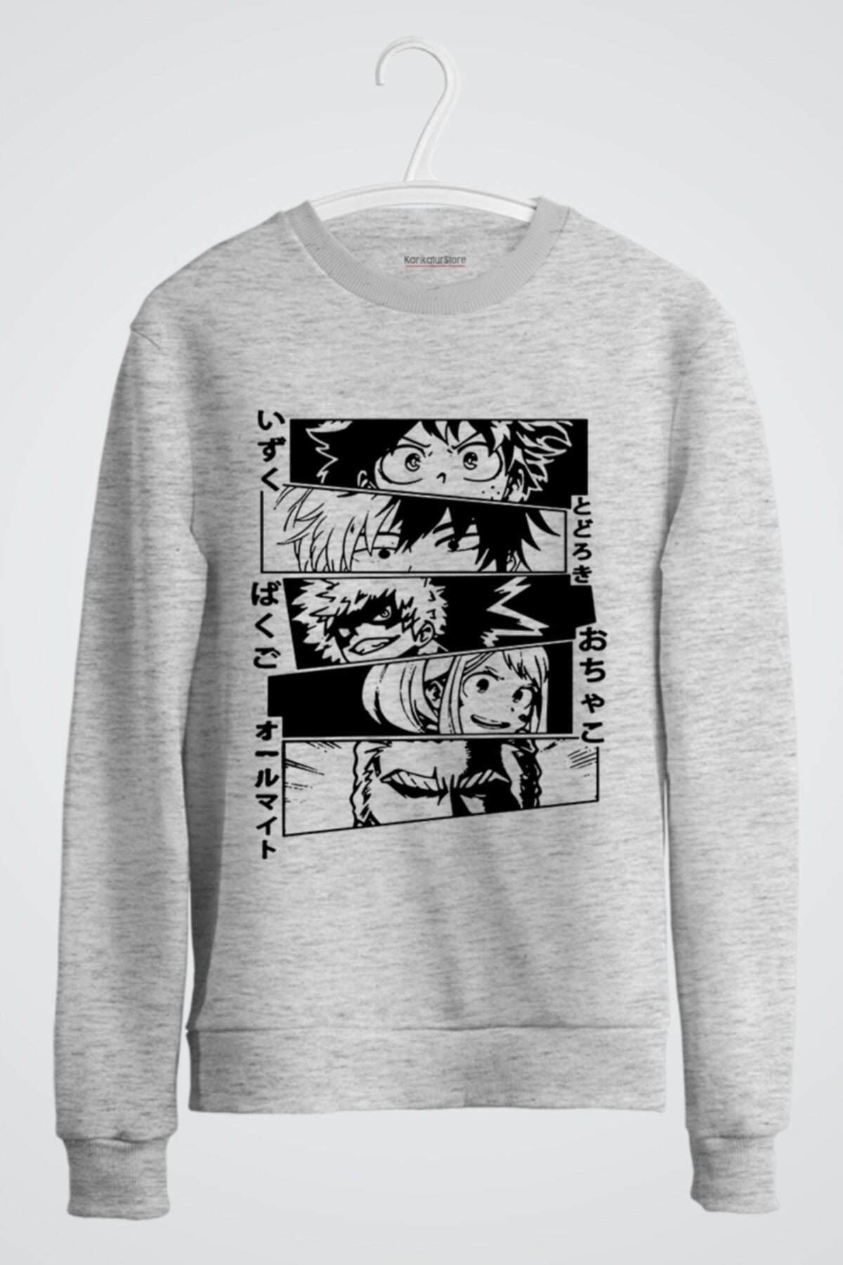 My Hero Academia Team Baskılı Anime Sweatshirt