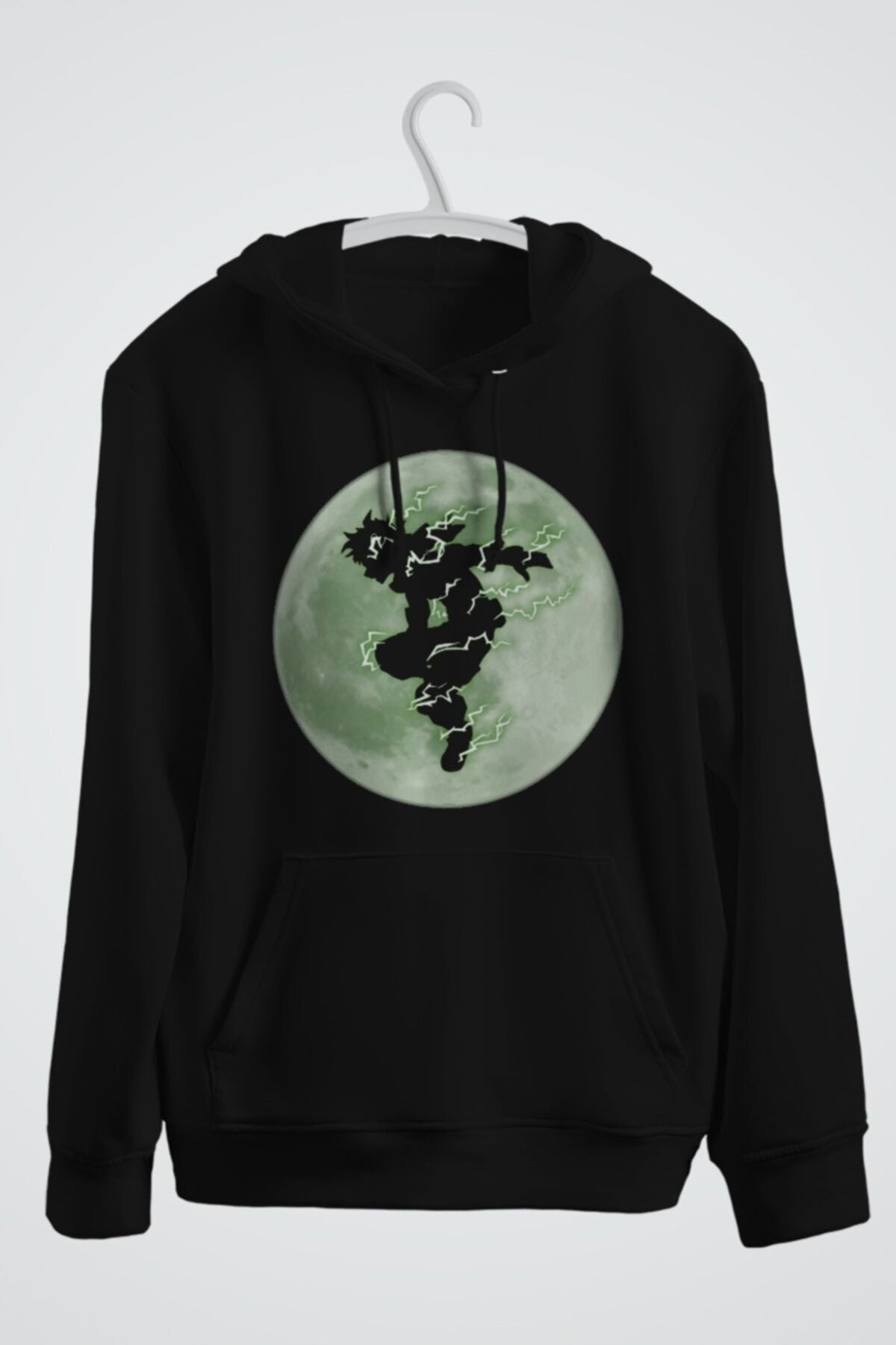 Full Moon Full Cowl Anime Baskılı Kapşonlu Sweat
