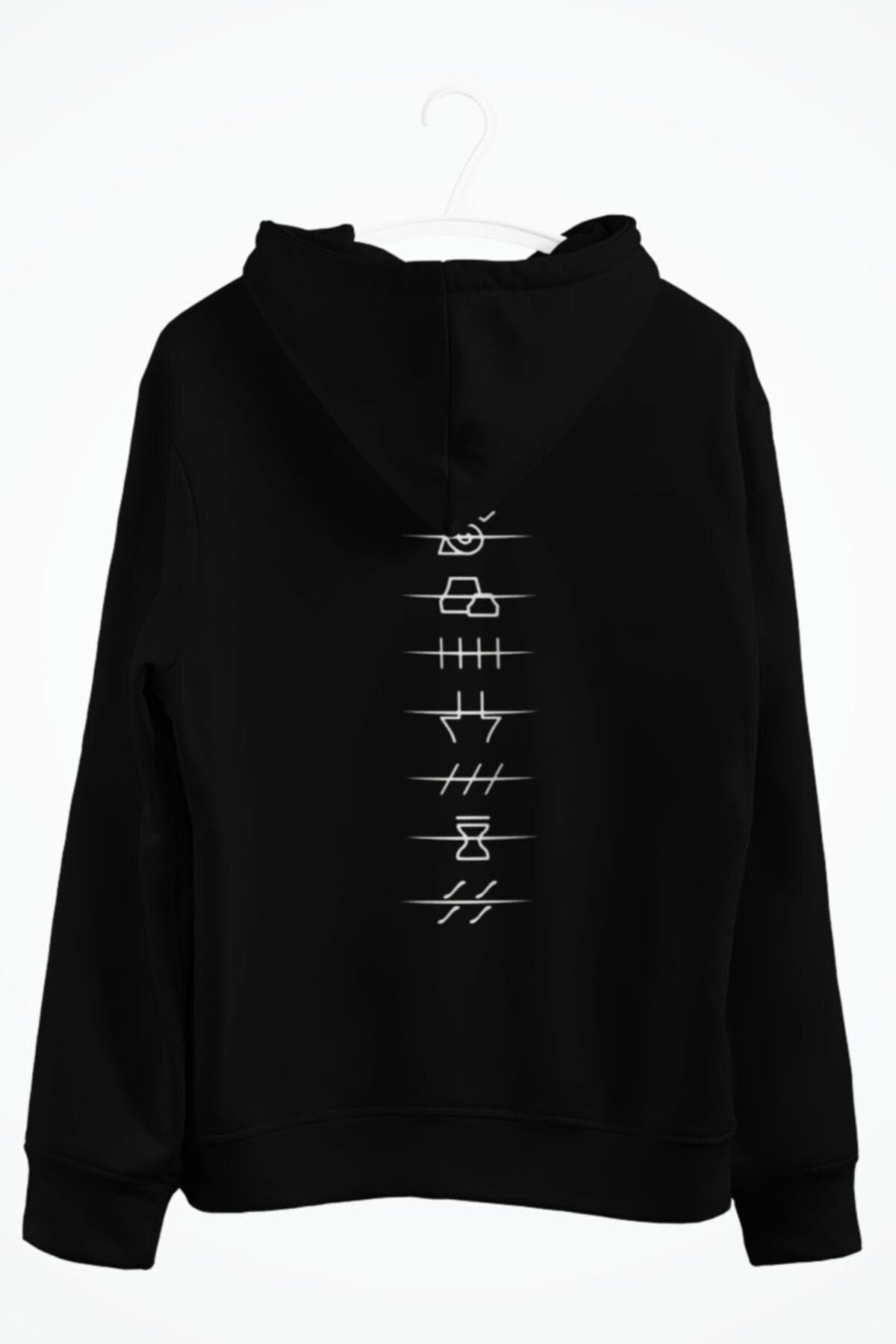 Naruto Akatsuki Sembol Çift Taraflı Baskılı Kapşonlu Sweatshirt