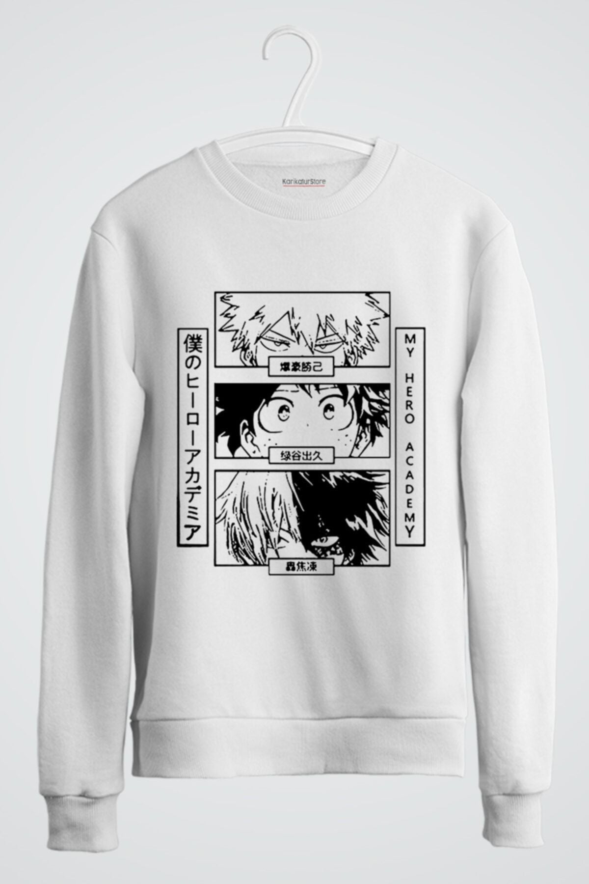 My Hero Academia Bakugo Izuku Todoroki Anime Baskılı Sweatshirt