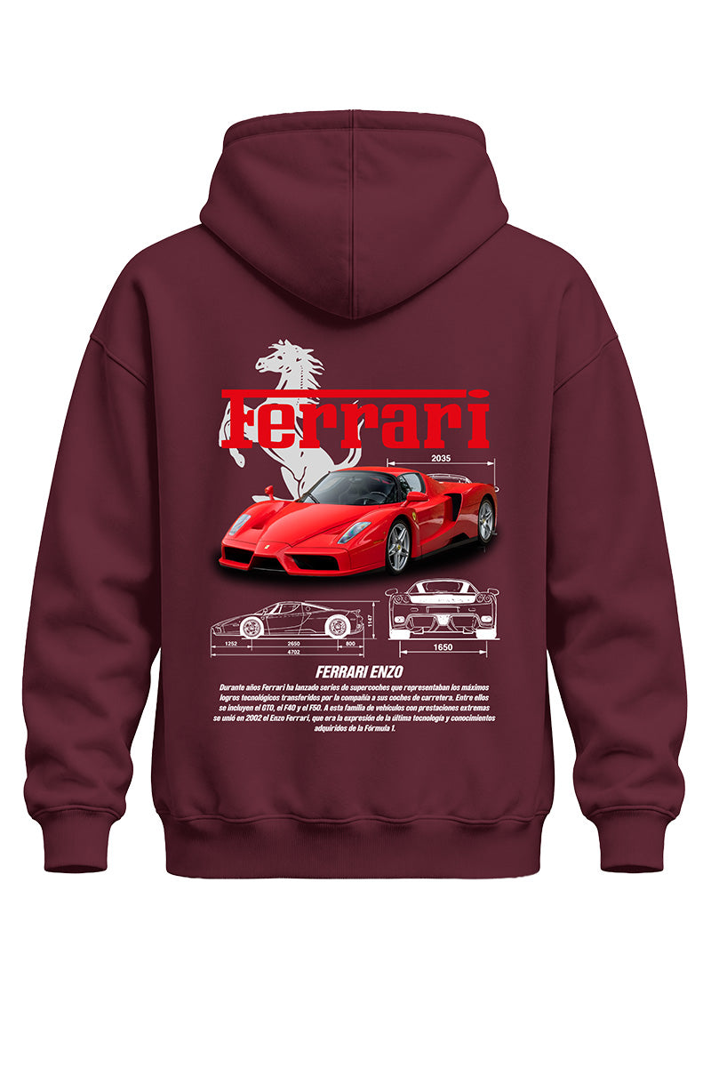 Ferrari Enzo Baskılı Kaliteli Unisex Kapşonlu Sweatshirt