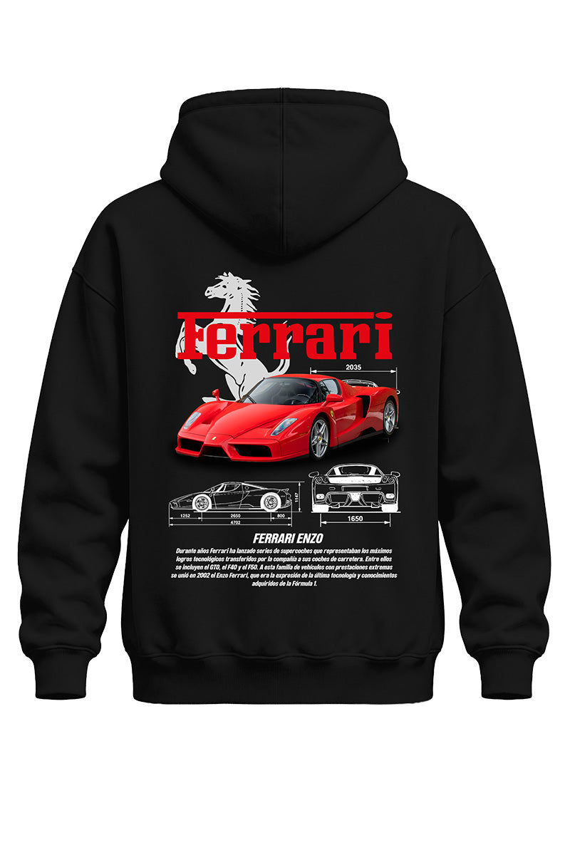 Ferrari Enzo Baskılı Kaliteli Unisex Kapşonlu Sweatshirt