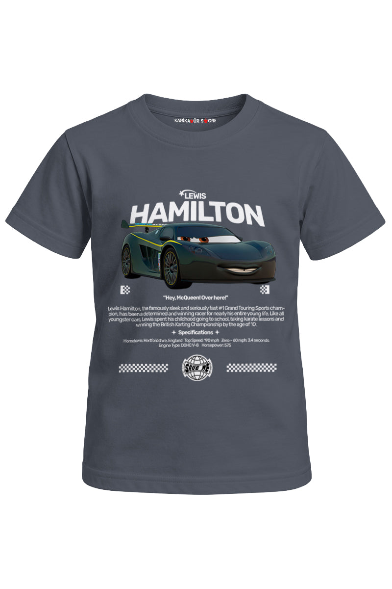 Lewis Hamilton Baskılı Unisex Çocuk Tişört
