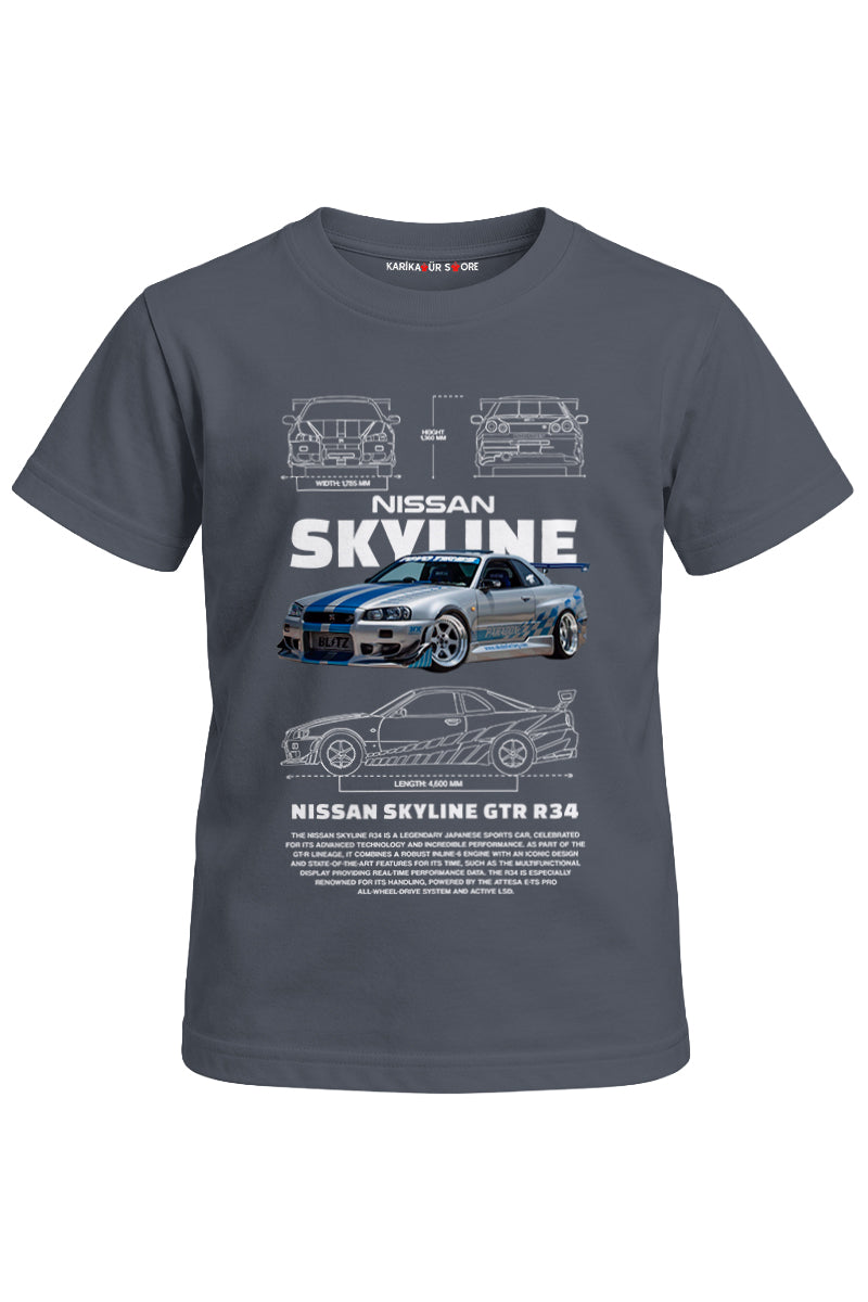 Nissan Skyline Baskılı Unisex Çocuk Tişört