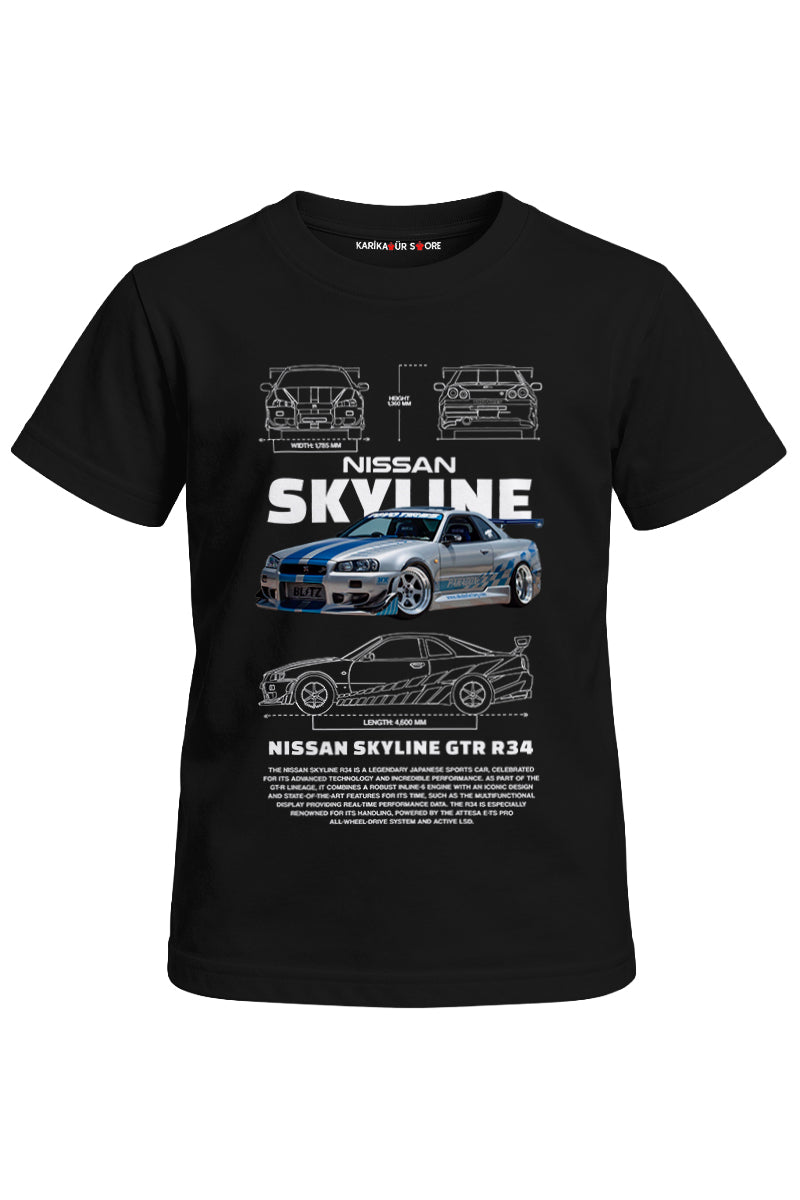 Nissan Skyline Baskılı Unisex Çocuk Tişört