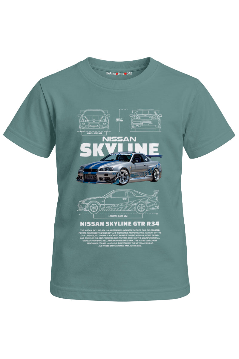Nissan Skyline Baskılı Unisex Çocuk Tişört
