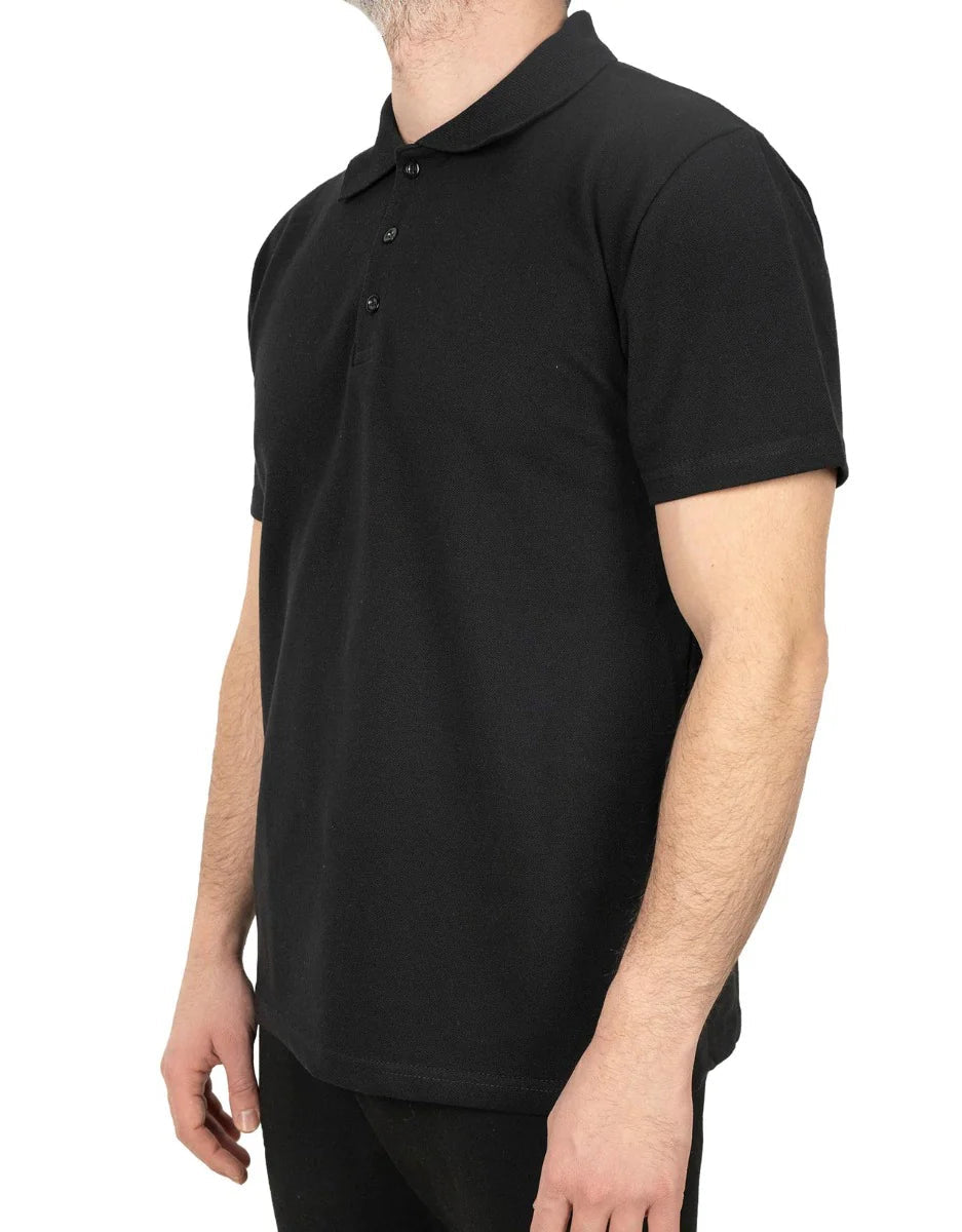 Polo Yaka Tişört Siyah Renk