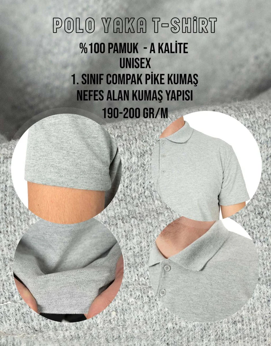 Polo Yaka Tişört Gri Renk