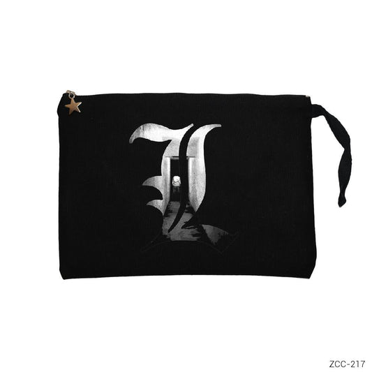 Death Note L Siyah Clutch Astarlı Cüzdan / El Çantası