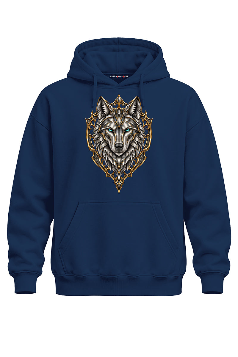 Altın Kurt Arma Baskılı Kaliteli Unisex Kapşonlu Sweatshirt