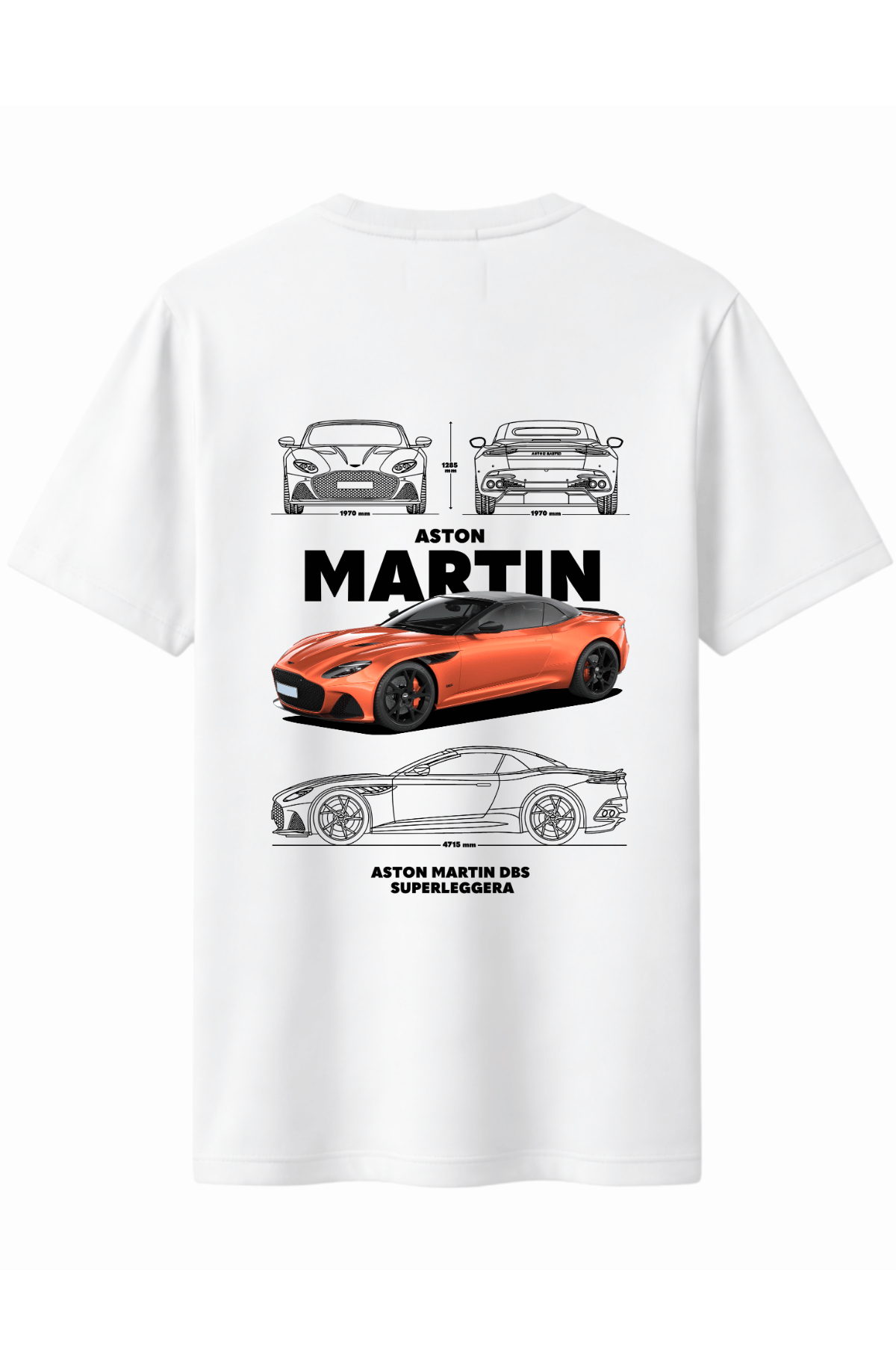 Aston Martin Turuncu Arka Baskılı Kaliteli Unisex Tişört