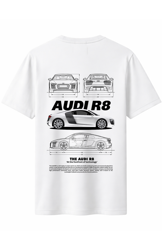 Audi R8 Arka Baskılı Kaliteli Unisex Tişört