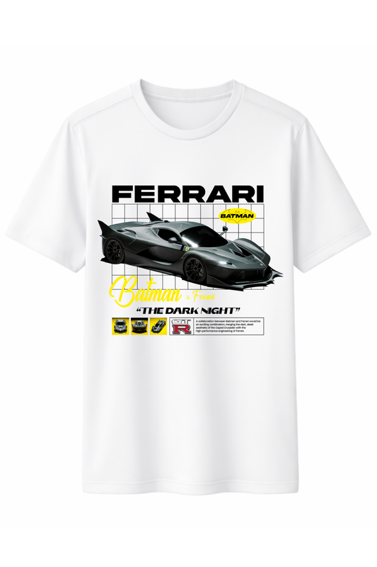 Batman X Ferrari Ön Baskılı Kaliteli Unisex Tişört