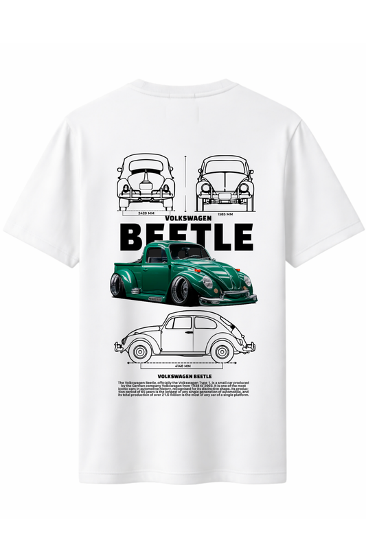 Beetle Arka Baskılı Kaliteli Unisex Tişört