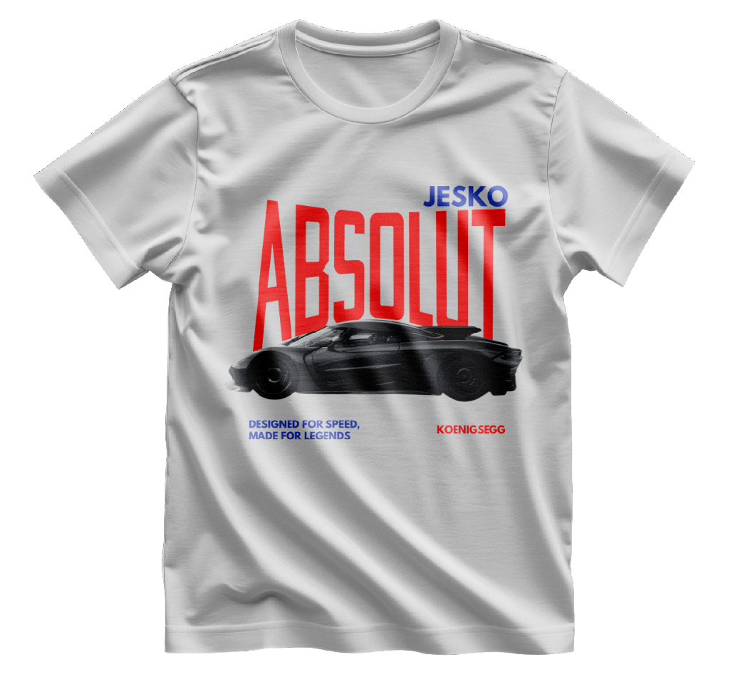 Koenigsegg Absolut Jesko Tasarımlı Kaliteli Baskılı Tişört