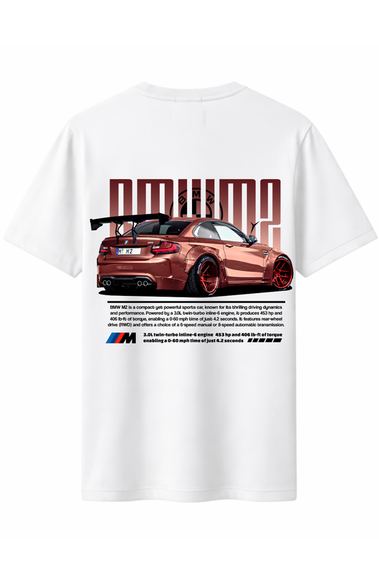 Bmw M2 Ön ve Arka Baskılı Kaliteli Unisex Tişört