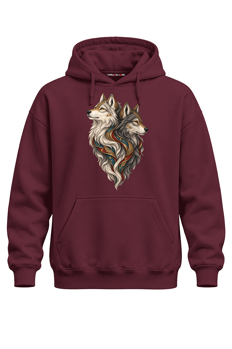 Bozkurtlar Baskılı Kaliteli Unisex Kapşonlu Sweatshirt