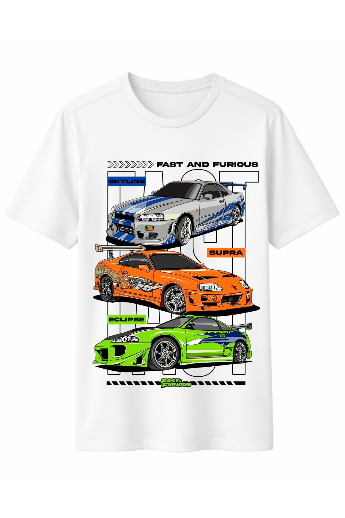 Brain Cars Ön Baskılı Kaliteli Unisex Tişört