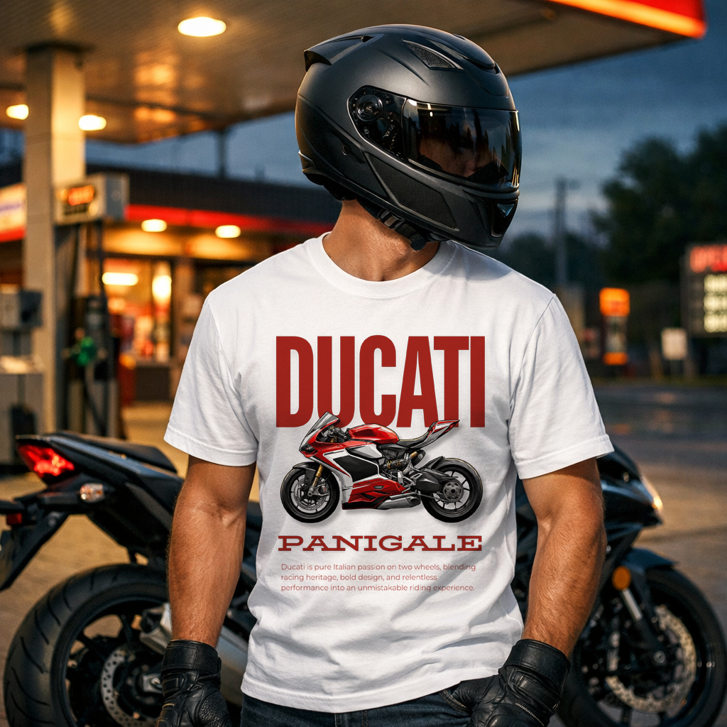 Ducati Panigale Tasarımlı Kaliteli Baskılı T-shirt